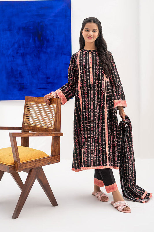 Picture of Senorita - GAD-02370 | Black & Multicolor | Casual 3 Piece Suit | Cotton Khaddar Printed - Available at Raja Sahib
