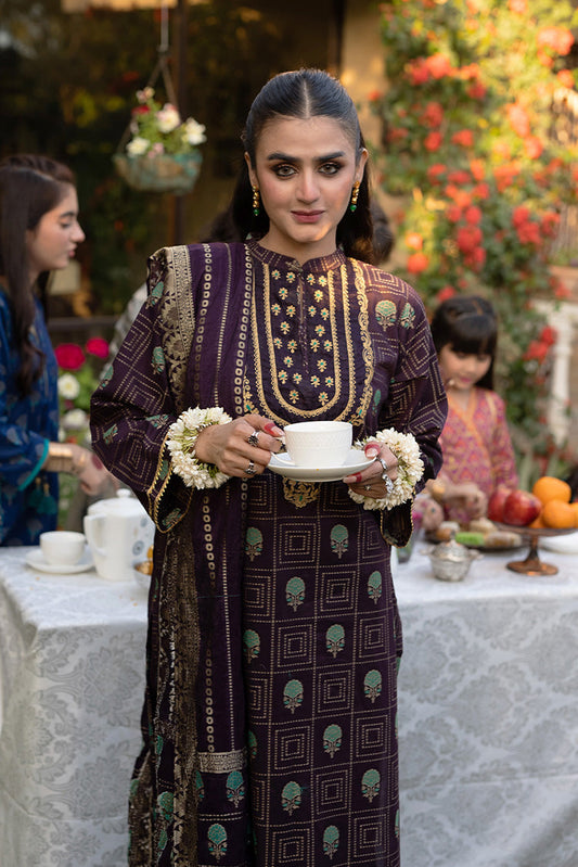 Picture of Senorita - LBD-02279 | Purple & Multicolor | Casual 3 Piece Suit | Cotton Jacquard Meena - Available at Raja Sahib