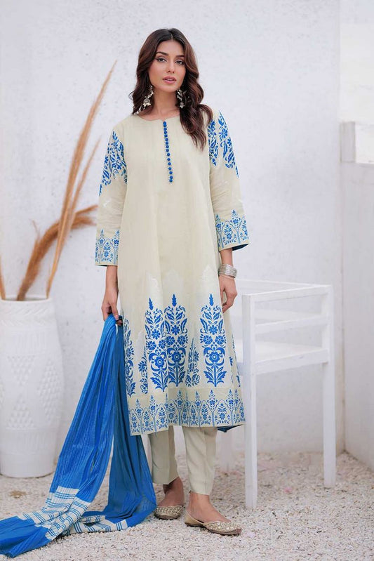 Picture of Senorita - LDD-02411 | Light Green & S.Green | Formal 3 Piece Suit | Masuri Jacquard Plain Fabric - Available at Raja Sahib