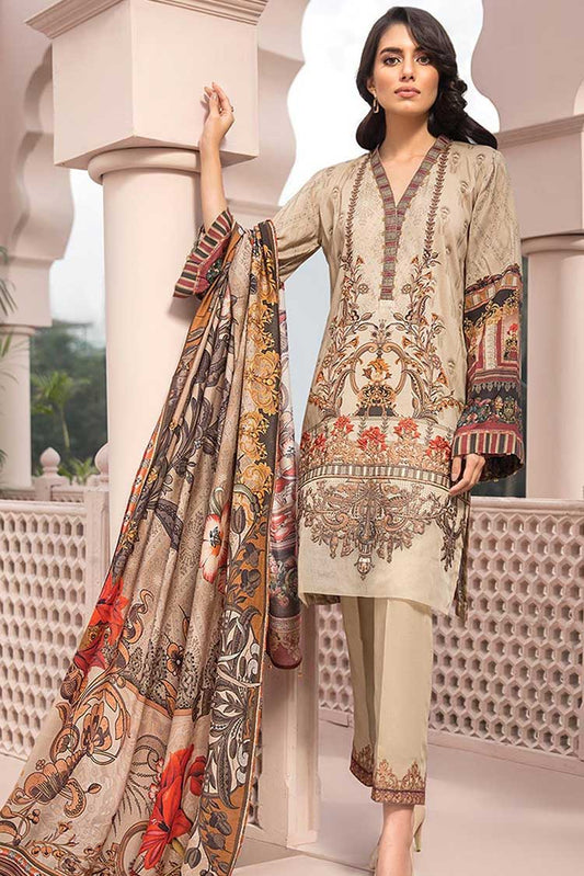 Picture of Jazmin - 04 Elnaaz Iris Embroidered Linen Collection - Available at Raja Sahib