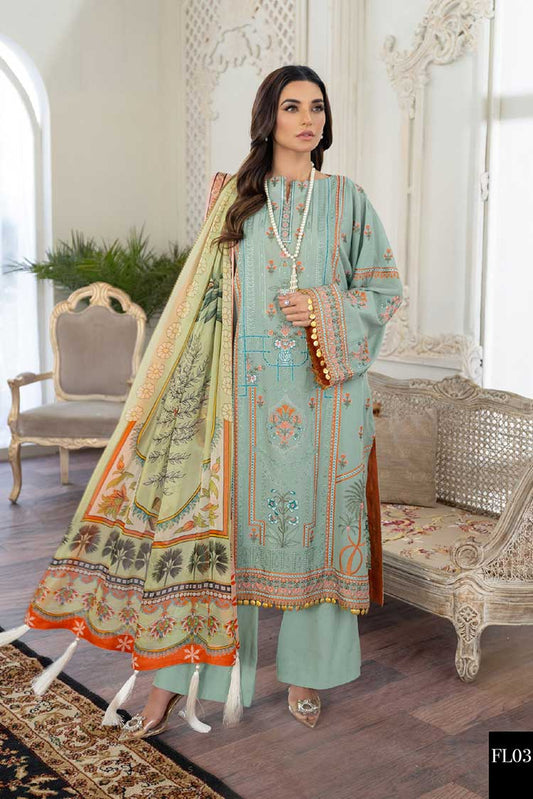 Picture of Maryum N Maria - FL 01 Adriatic Mist Freesia Luxury Lawn Collection - Available at Raja Sahib