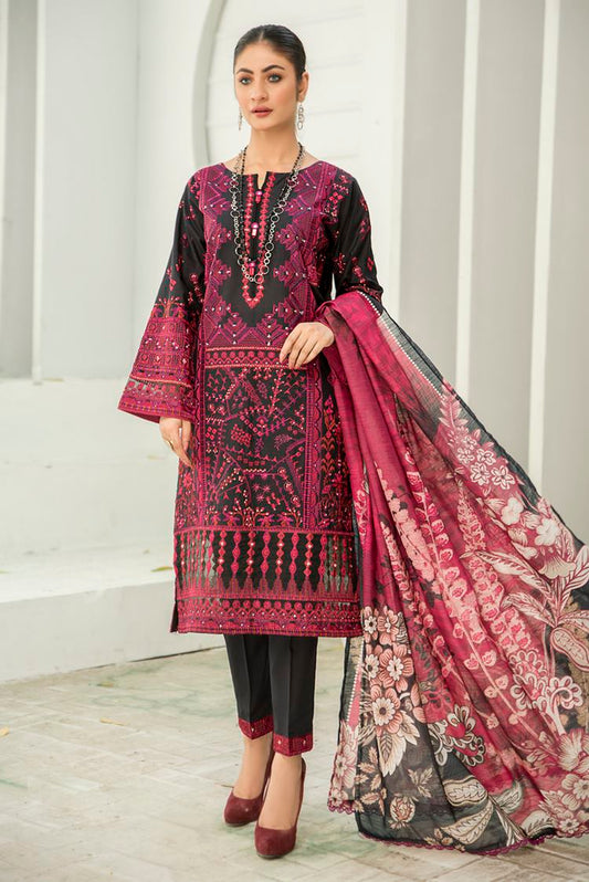 Picture of Ellena - 3-PC Stitched Cambric Cotton Suit - Available at Raja Sahib