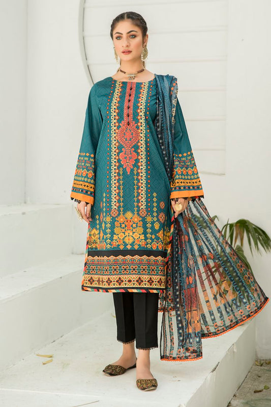 Picture of Ellena - 3-PC Stitched Lawn Suit - Available at Raja Sahib