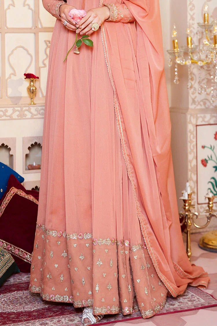 Picture of Asma & Sidra - Kalidaar Frocks - Peach Decency - Available at Raja Sahib