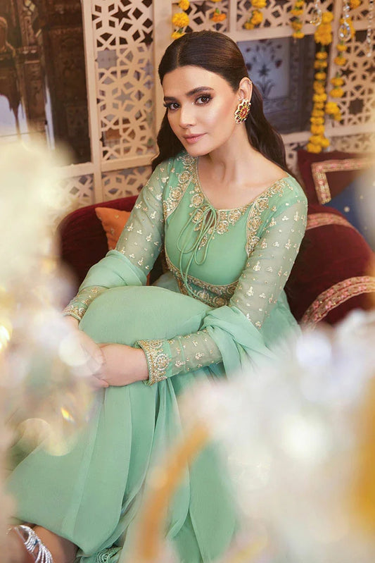 Picture of Asma & Sidra - Kalidaar Frocks - Princess Pistachio - Available at Raja Sahib