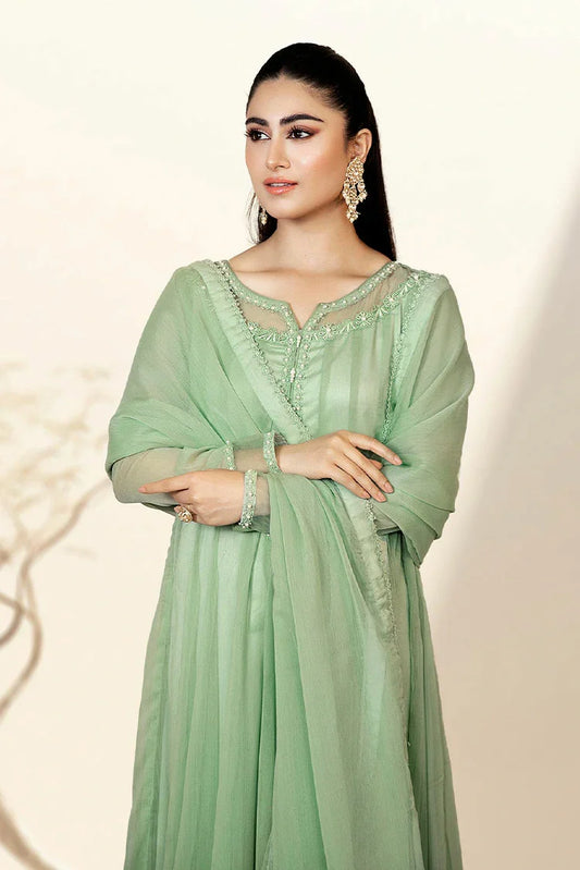 Picture of Asma & Sidra - Kalidaar Frocks - Ayzel (Plain Chiffon Frock) - Available at Raja Sahib