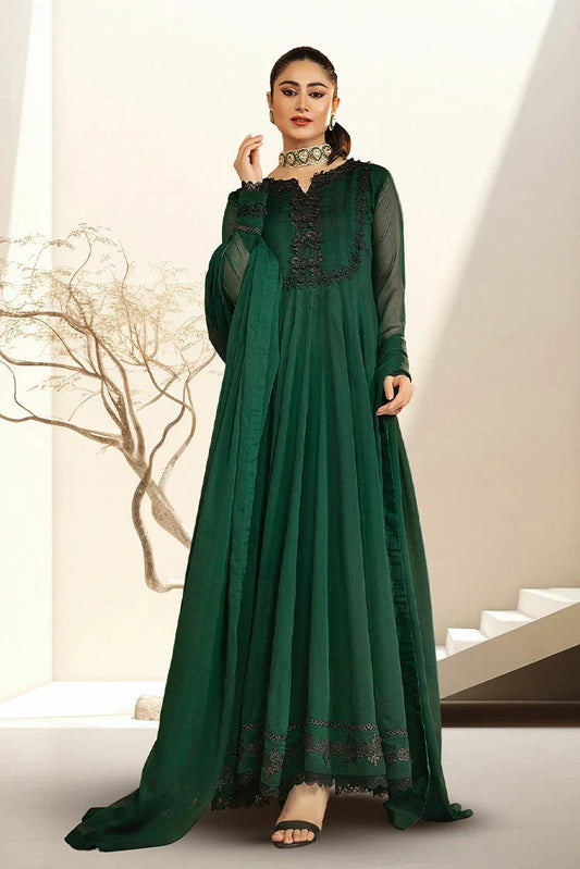 Picture of Asma & Sidra - Kalidaar Frocks - Zoya (Plain Chiffon Frock) - Available at Raja Sahib