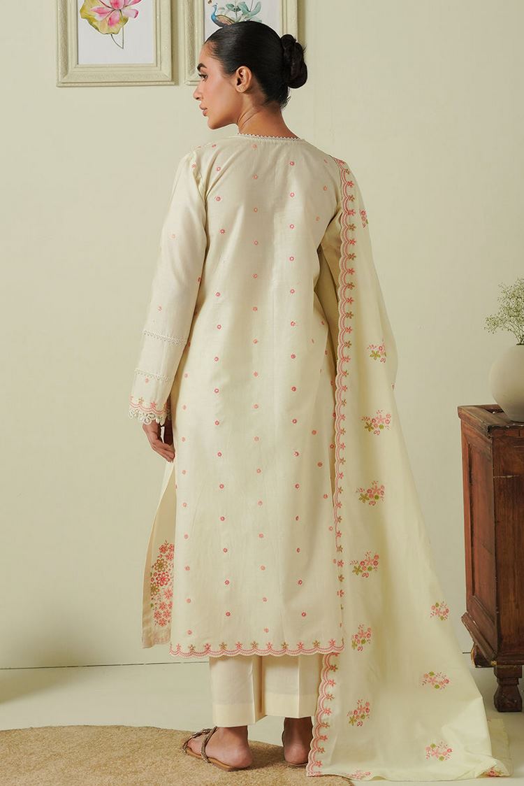 Picture of Cross Stitch - Mahiri Unstitched Embroidered Collection Vol 4 - Ivory Blossom - Available at Raja Sahib