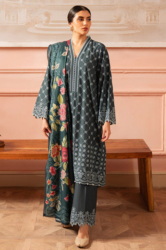 Picture of <!--gv-->Cross Stitch - Seher Unstitched Premium Cambric Collection - Azure Serenity - Available at Raja Sahib