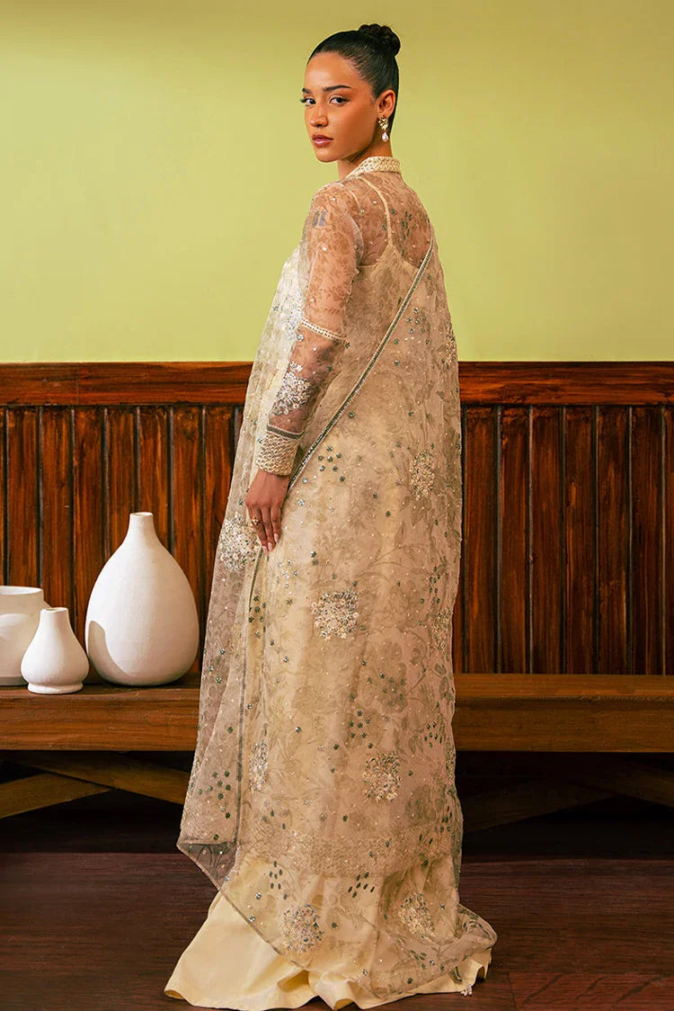 Picture of Cross Stitch - Embroidered Chiffon Collection - Celadon Sage - Available at Raja Sahib