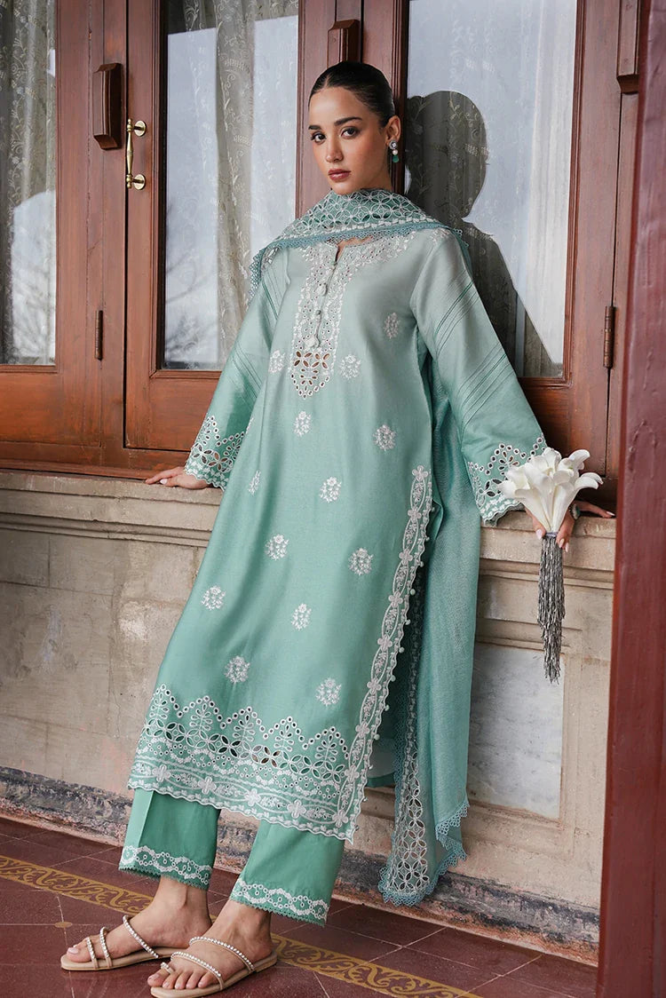 Picture of <!--gn-->Cross Stitch - Satin De Luxe Unstitched Premium Collection - Aqua Melody - Available at Raja Sahib