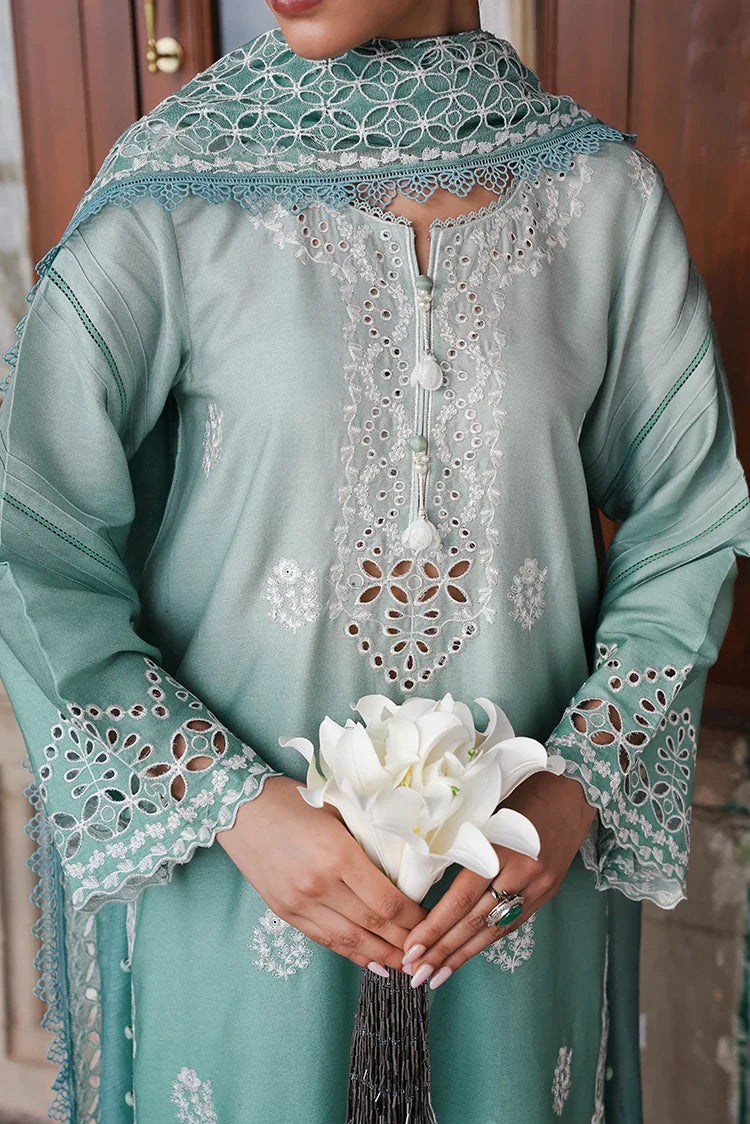 Picture of <!--gn-->Cross Stitch - Satin De Luxe Unstitched Premium Collection - Aqua Melody - Available at Raja Sahib