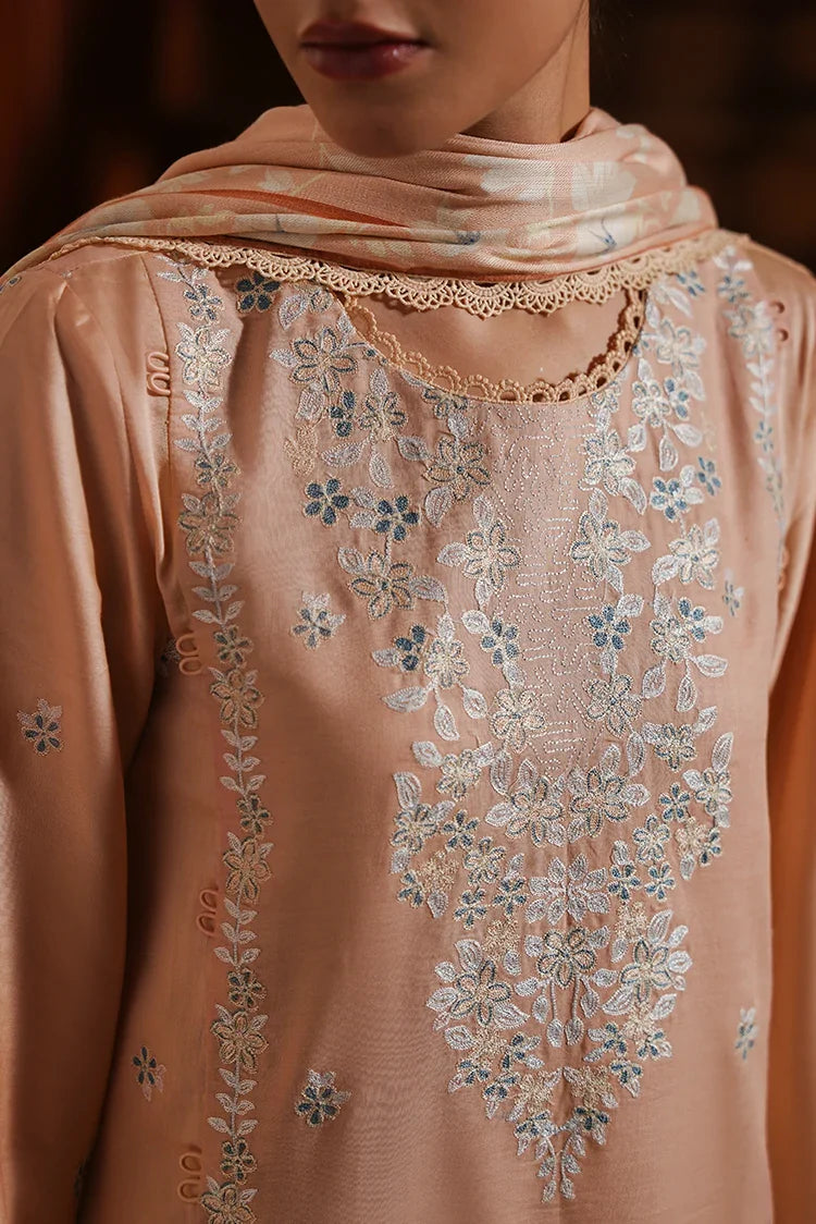 Picture of <!--gl-->Cross Stitch - Satin De Luxe Unstitched Premium Collection - Coral Charm - Available at Raja Sahib