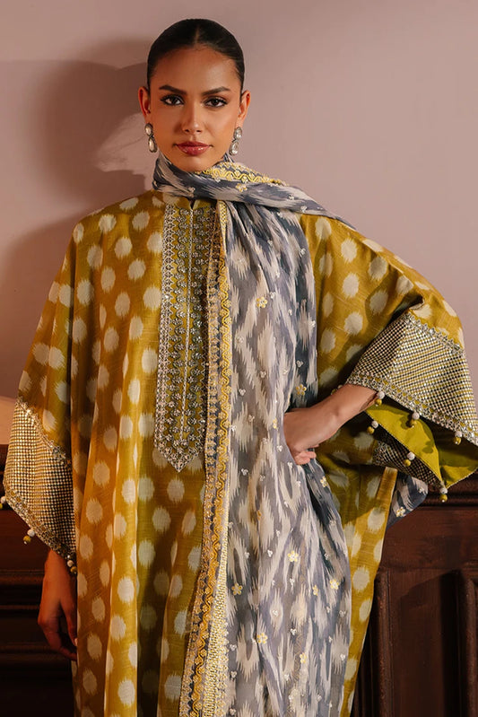 Picture of <!--gg-->Cross Stitch - Wedding Festive Unstitched Collection - Olive Drab - Available at Raja Sahib