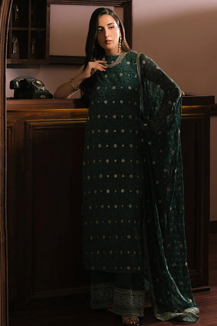 Picture of <!--ga-->Cross Stitch - Wedding Festive Unstitched Collection - Emerald Majesty - Available at Raja Sahib