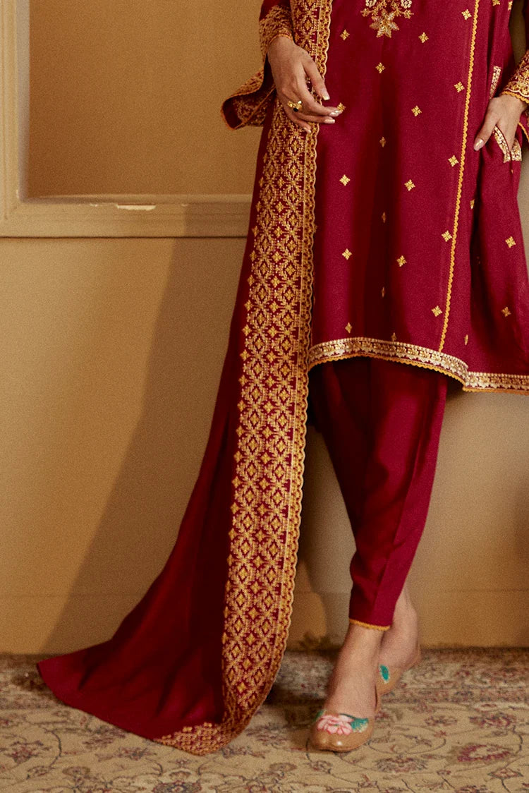 Picture of <!--fq-->Cross Stitch - Winter Unstitched Collection 2024 - Regal Rosewood - Available at Raja Sahib