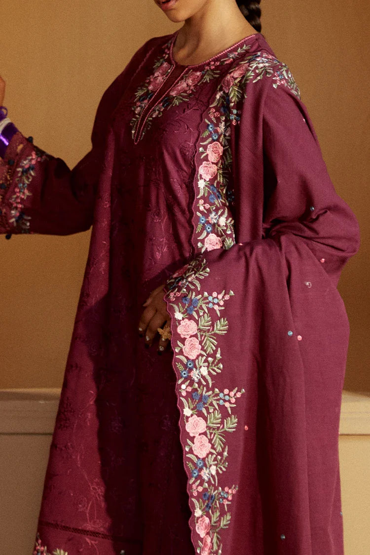 Picture of <!--fu-->Cross Stitch - Winter Unstitched Collection 2024 - Plum Radiance - Available at Raja Sahib