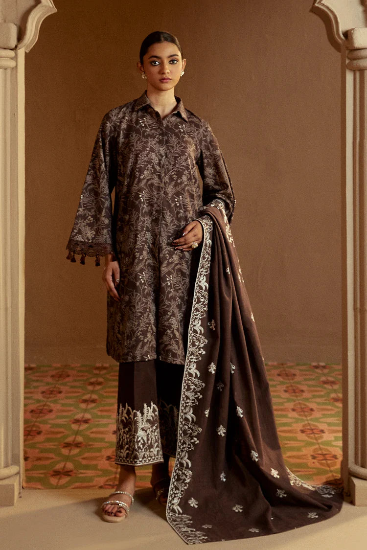 Picture of <!--fs-->Cross Stitch - Winter Unstitched Collection 2024 - Nutmeg Noir - Available at Raja Sahib