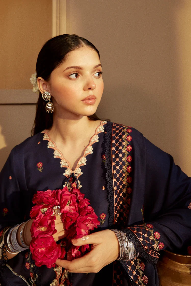 Picture of <!--fn-->Cross Stitch - Winter Unstitched Collection 2024 - Sapphire Bliss - Available at Raja Sahib