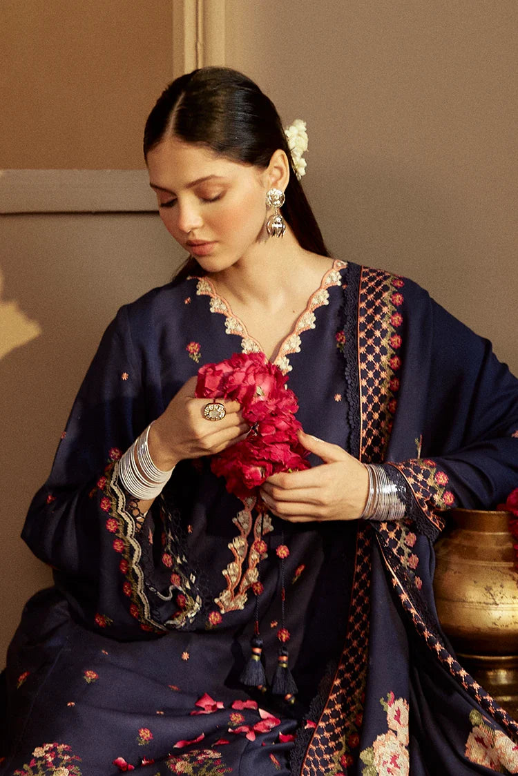 Picture of <!--fn-->Cross Stitch - Winter Unstitched Collection 2024 - Sapphire Bliss - Available at Raja Sahib