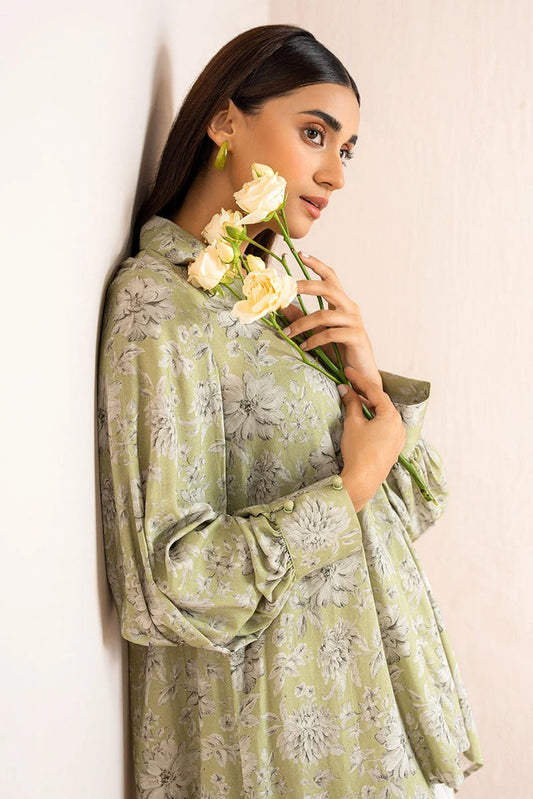 Picture of Cross Stitch - Winter Pear Printed Linen Shirt - Available at Raja Sahib