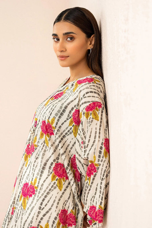 Picture of Cross Stitch - Ivory Frost Printed Linen Shirt - Available at Raja Sahib