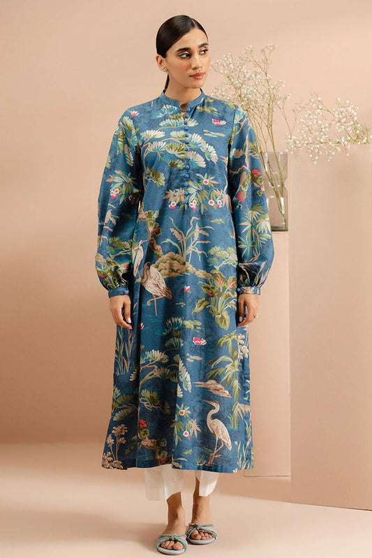 Cross Stitch - Blooming Revels Printed Khaddar Shirt