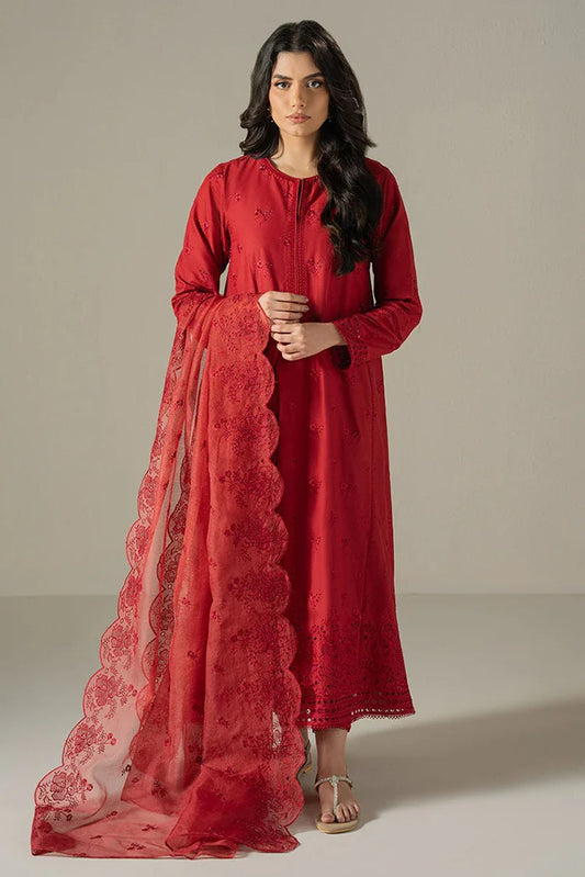 Picture of Cross Stitch - Chikankari Edit Vol 1 - Carmine Gris - Available at Raja Sahib