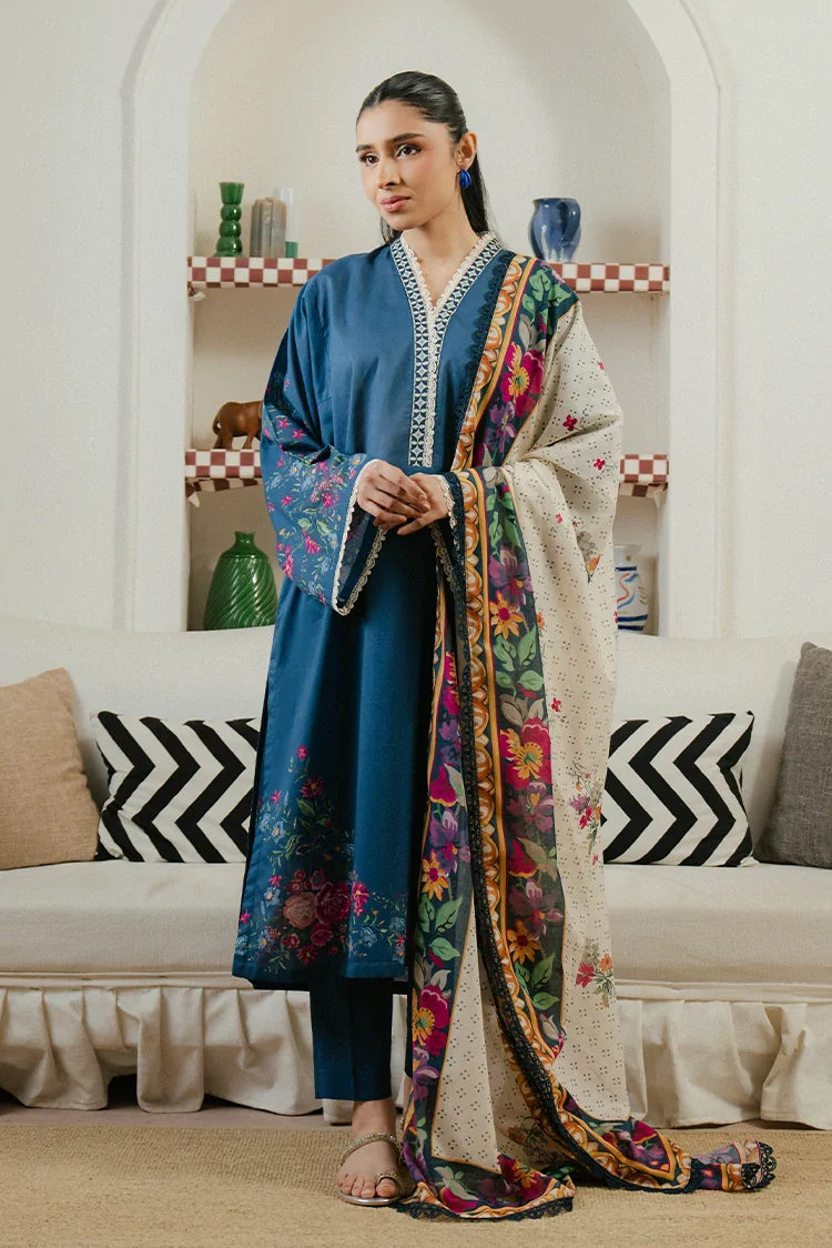 Picture of Cross Stitch - Prints Daily Lawn Collection - Midnight Tide - Available at Raja Sahib