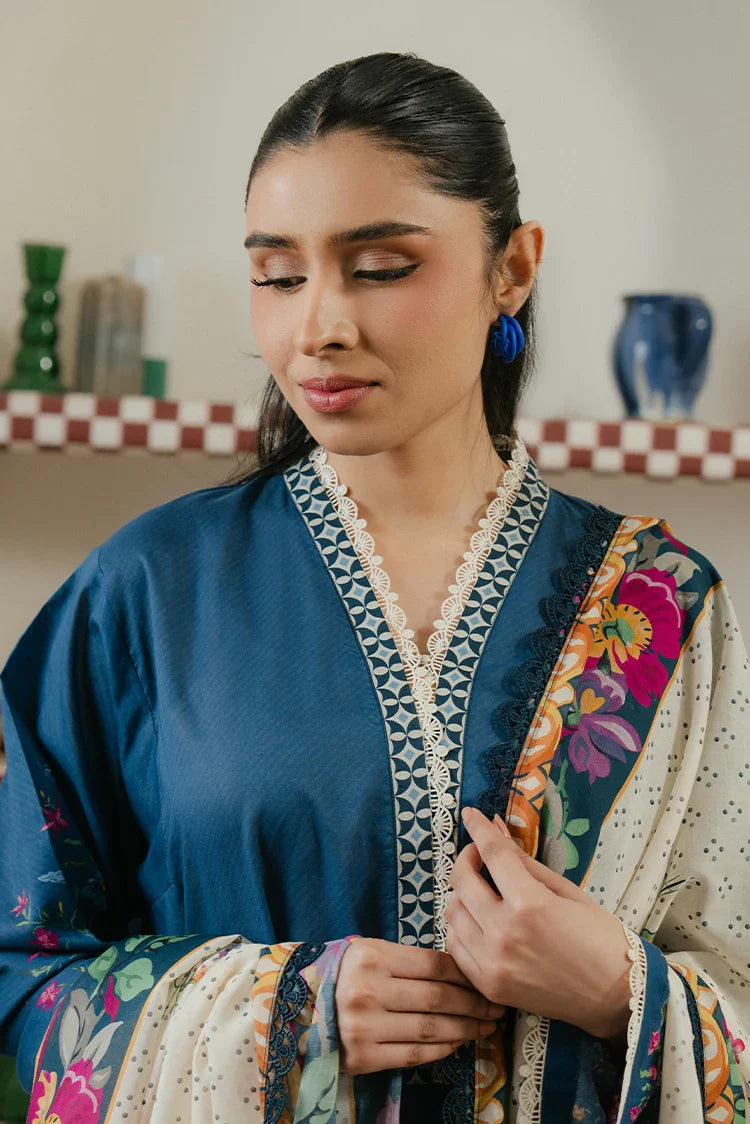 Picture of Cross Stitch - Prints Daily Lawn Collection - Midnight Tide - Available at Raja Sahib