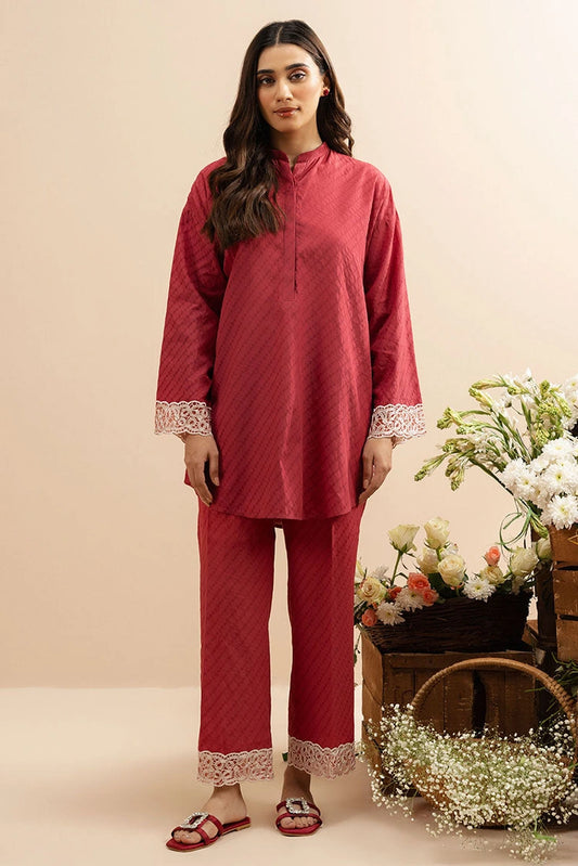Cross Stitch - Brick Red - 2 Piece