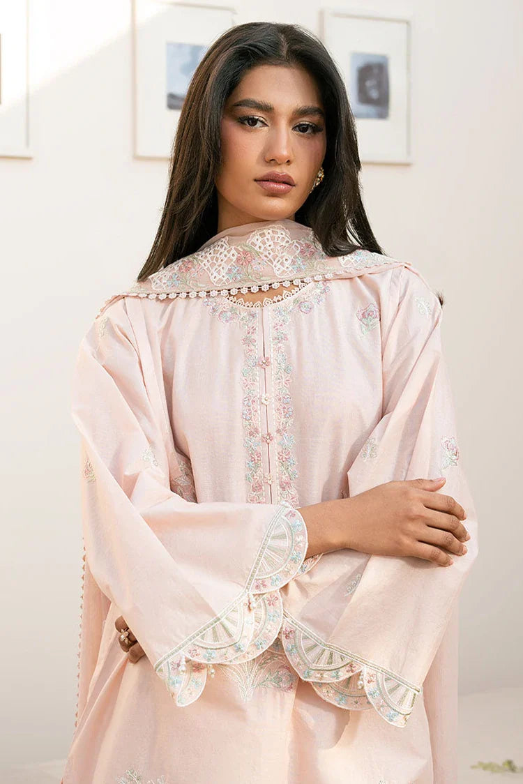 Picture of Cross Stitch - Mahiri Unstitched Embroidered Collection Vol 2 - Peach Bloom - Available at Raja Sahib