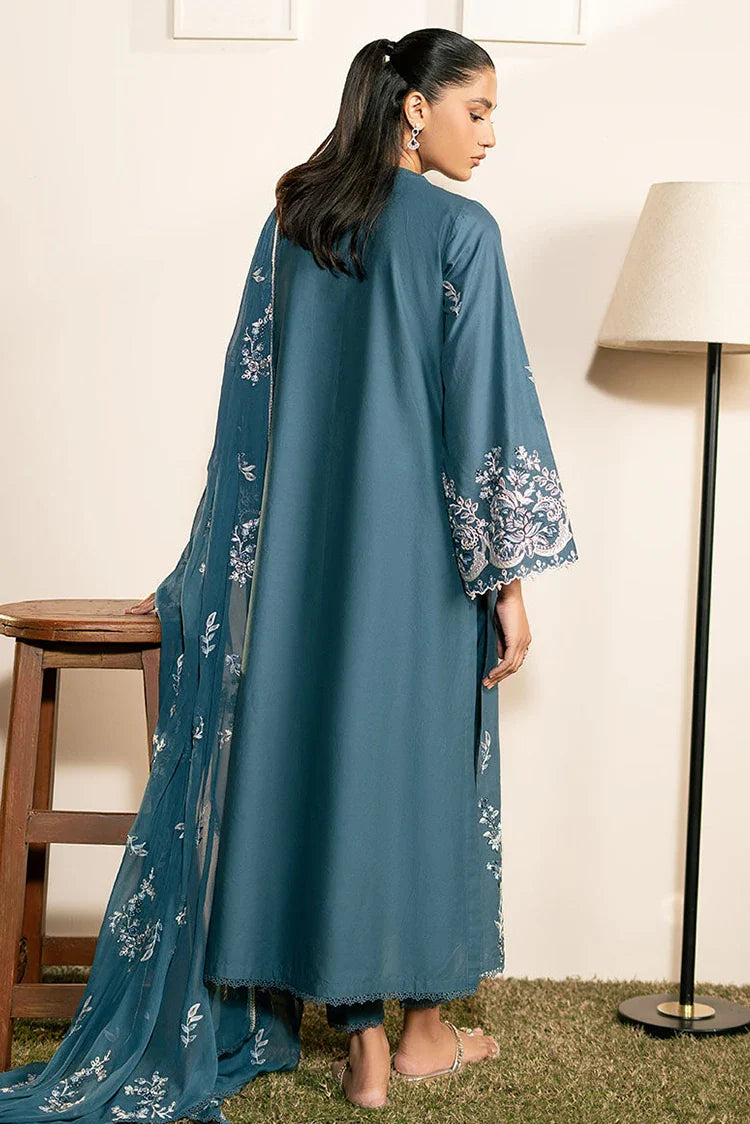 Picture of Cross Stitch - Mahiri Unstitched Embroidered Collection Vol 2 - Teal Serenity - Available at Raja Sahib