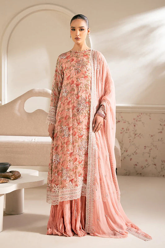 Picture of Cross Stitch - Luxe Atelier Unstitched Collection - Coral Punch - Available at Raja Sahib