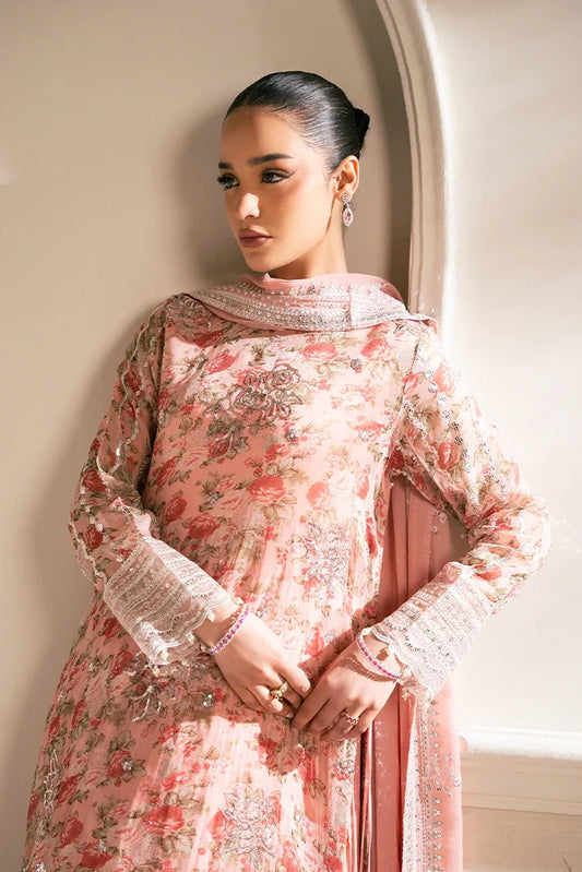 Picture of Cross Stitch - Luxe Atelier Unstitched Collection - Coral Punch - Available at Raja Sahib