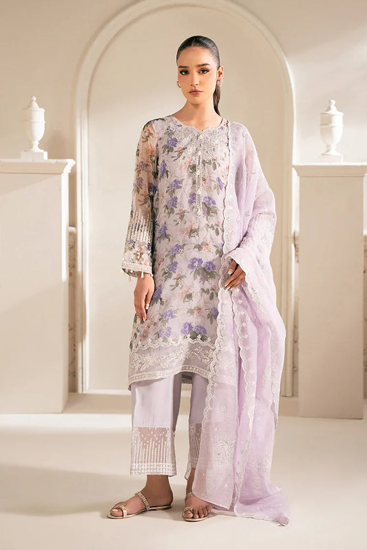 Picture of Cross Stitch - Luxe Atelier Unstitched Collection - Dusty Lavender - Available at Raja Sahib