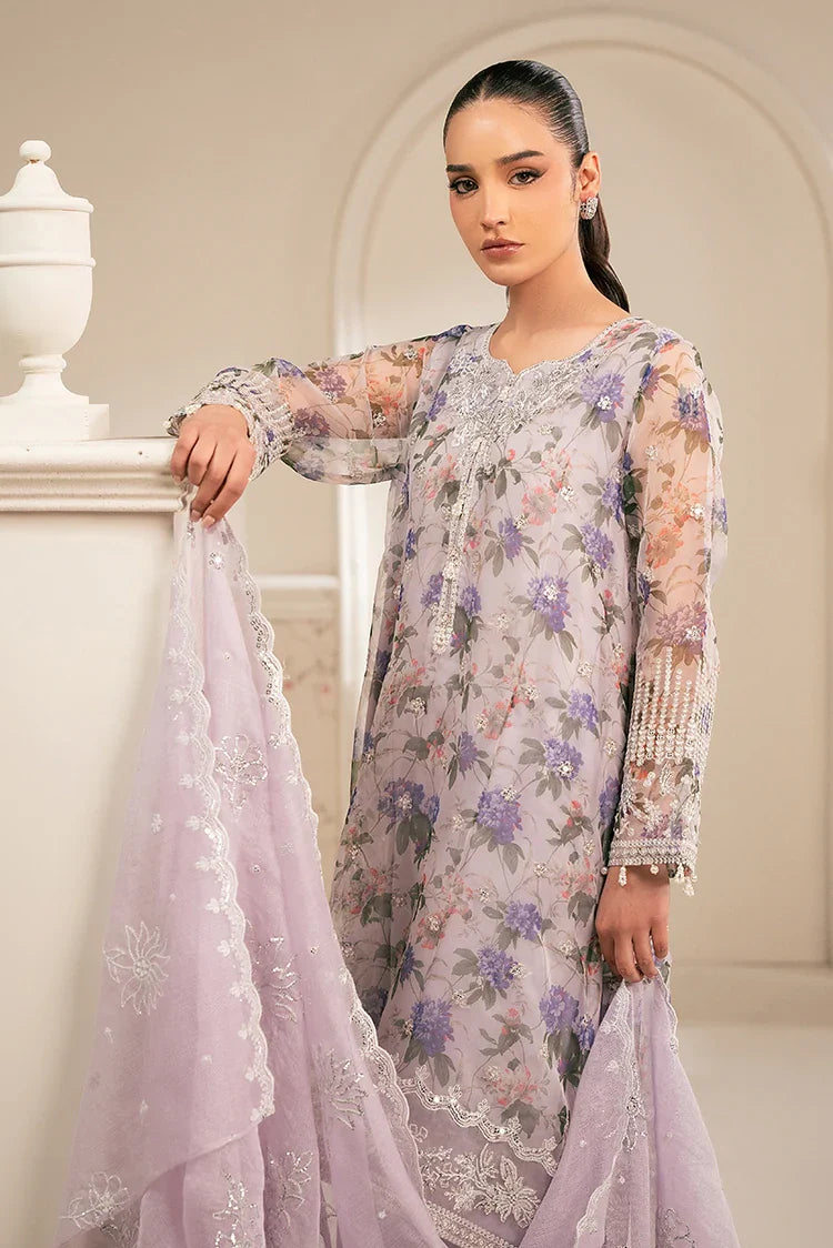 Picture of Cross Stitch - Luxe Atelier Unstitched Collection - Dusty Lavender - Available at Raja Sahib