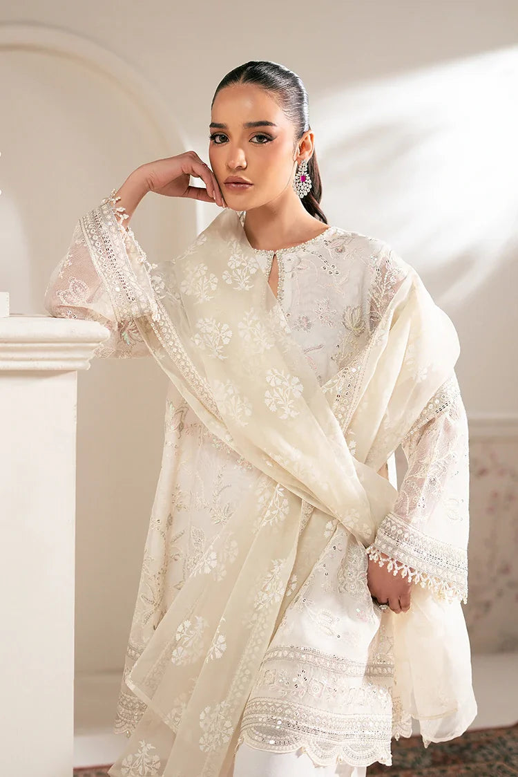 Picture of Cross Stitch - Luxe Atelier Unstitched Collection - Lotus Bloom - Available at Raja Sahib