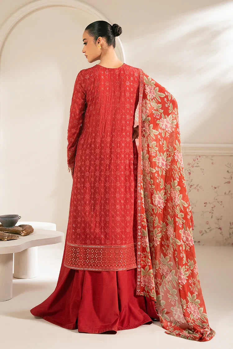 Picture of Cross Stitch - Luxe Atelier Unstitched Collection - Vermilion Cardinal - Available at Raja Sahib
