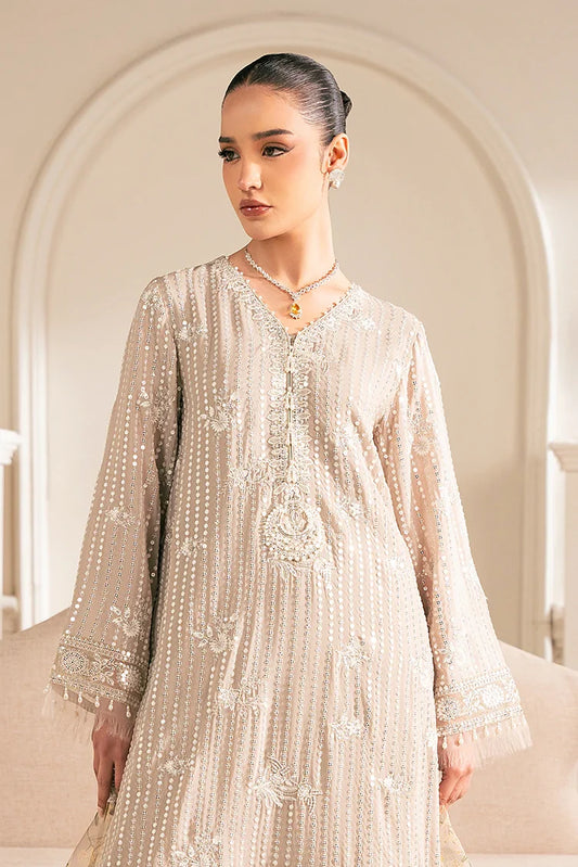 Picture of Cross Stitch - Luxe Atelier Unstitched Collection - Vulcan Mud - Available at Raja Sahib