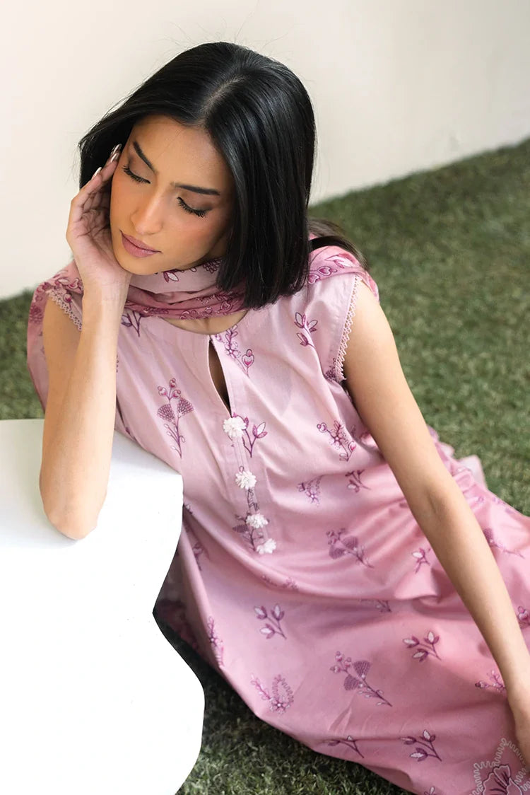 Picture of Cross Stitch - Prints Daily Lawn Collection Vol 2 - Pink Splash - Available at Raja Sahib