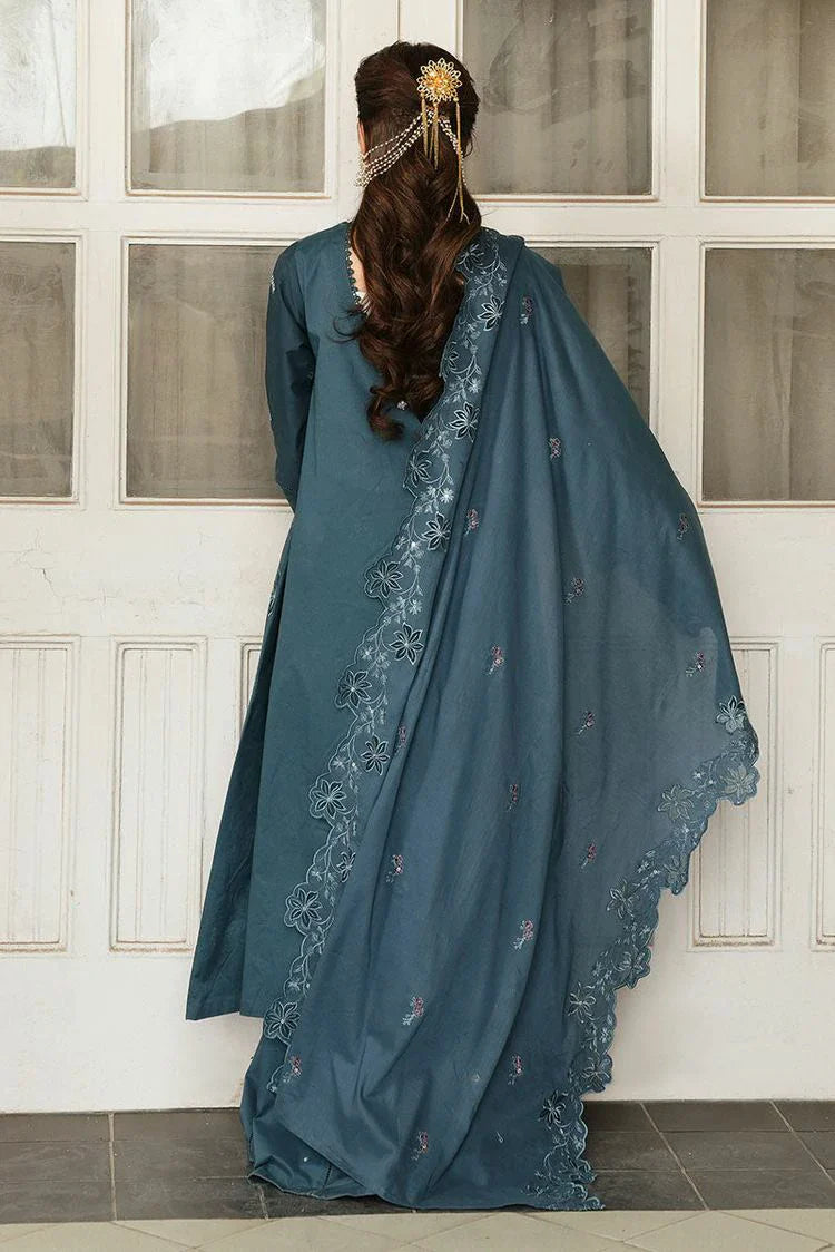 Picture of Cross Stitch - Unstitched Eid Lawn Collection - Aqua Cobalt - Available at Raja Sahib