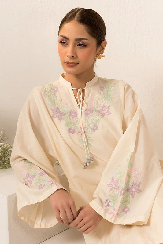 Picture of Cross Stitch - Pearled Ivoryy - 2 Piece - Available at Raja Sahib
