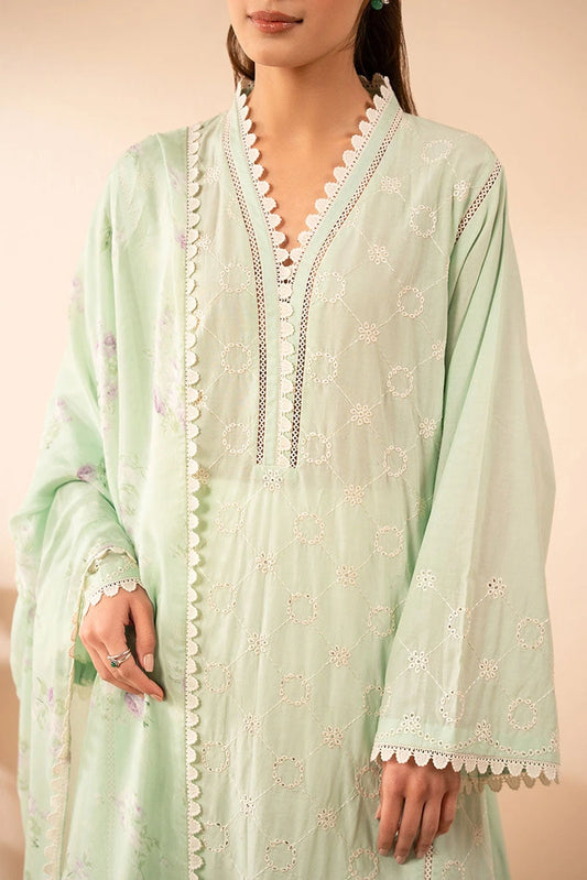 Picture of Cross Stitch - Green Somber - 2 Piece - Available at Raja Sahib