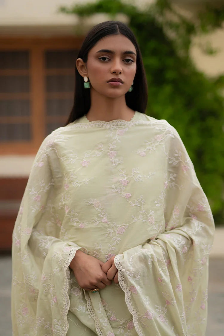 Picture of Cross Stitch - Mahiri Unstitched Embroidered Collection Vol 3 - Canary Green - Available at Raja Sahib