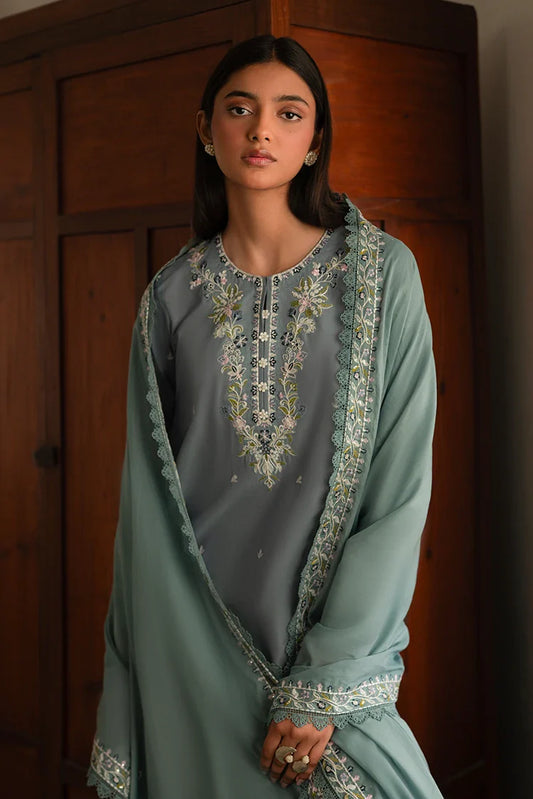 Picture of <!--bp-->Cross Stitch - Mahiri Unstitched Embroidered Collection Vol 3 - Moonlight Blue - Available at Raja Sahib