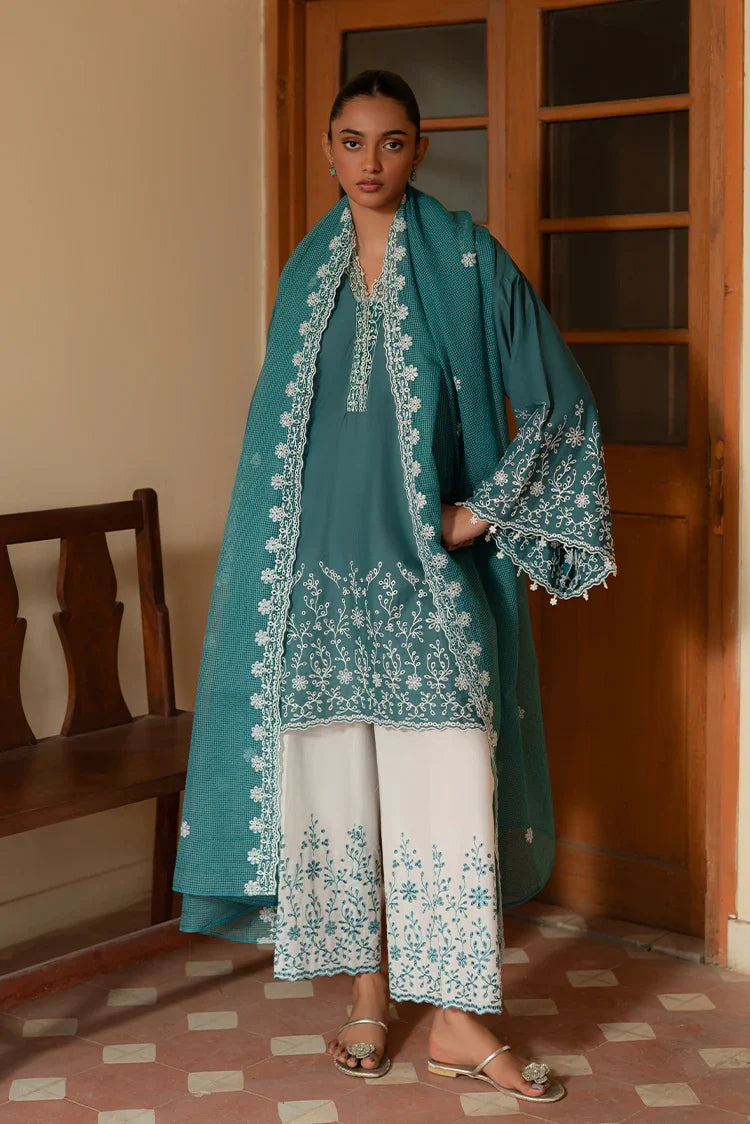 Picture of Cross Stitch - Mahiri Unstitched Embroidered Collection Vol 3 - Teal Dream - Available at Raja Sahib