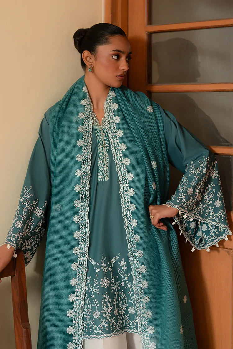 Picture of Cross Stitch - Mahiri Unstitched Embroidered Collection Vol 3 - Teal Dream - Available at Raja Sahib