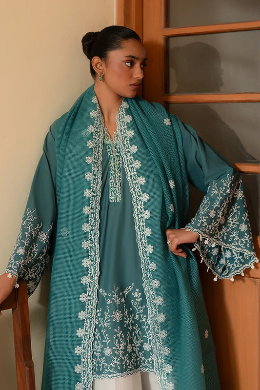 Picture of Cross Stitch - Mahiri Unstitched Embroidered Collection Vol 3 - Teal Dream - Available at Raja Sahib
