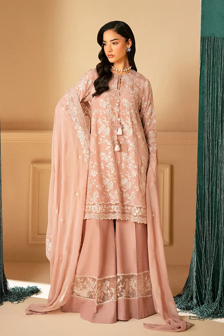 Picture of Cross Stitch - Luxe Atelier Unstitched Luxury Collection - Rosy Mist - Available at Raja Sahib